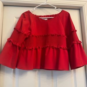 Tibi cropped ruffle top
